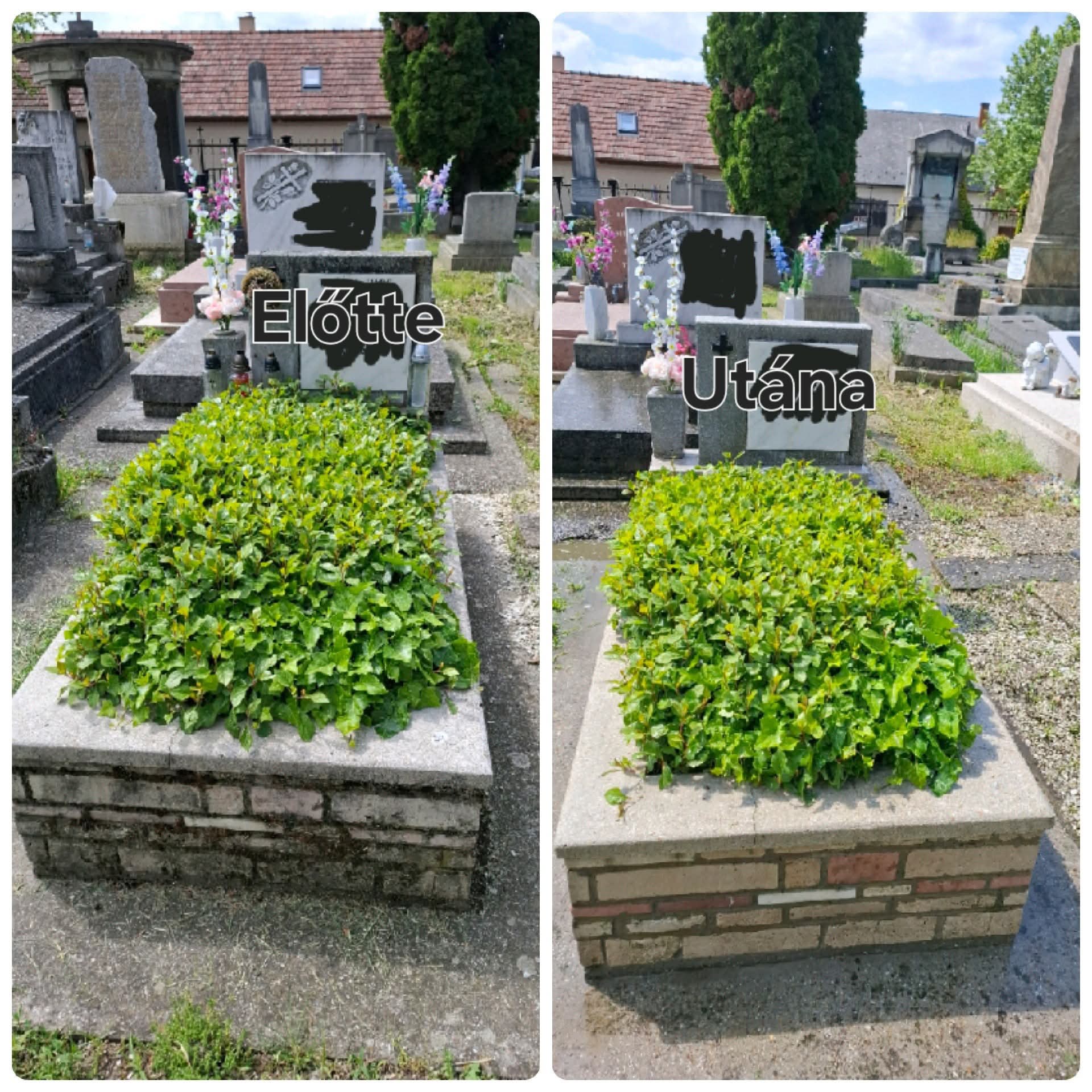 Curățenie piatră funerară – Înainte / După